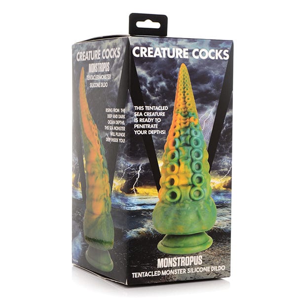 XR - Creature Cocks Monstropus Tentacled Monster Silicone Dildo (Green/Yellow) XR1048 CherryAffairs